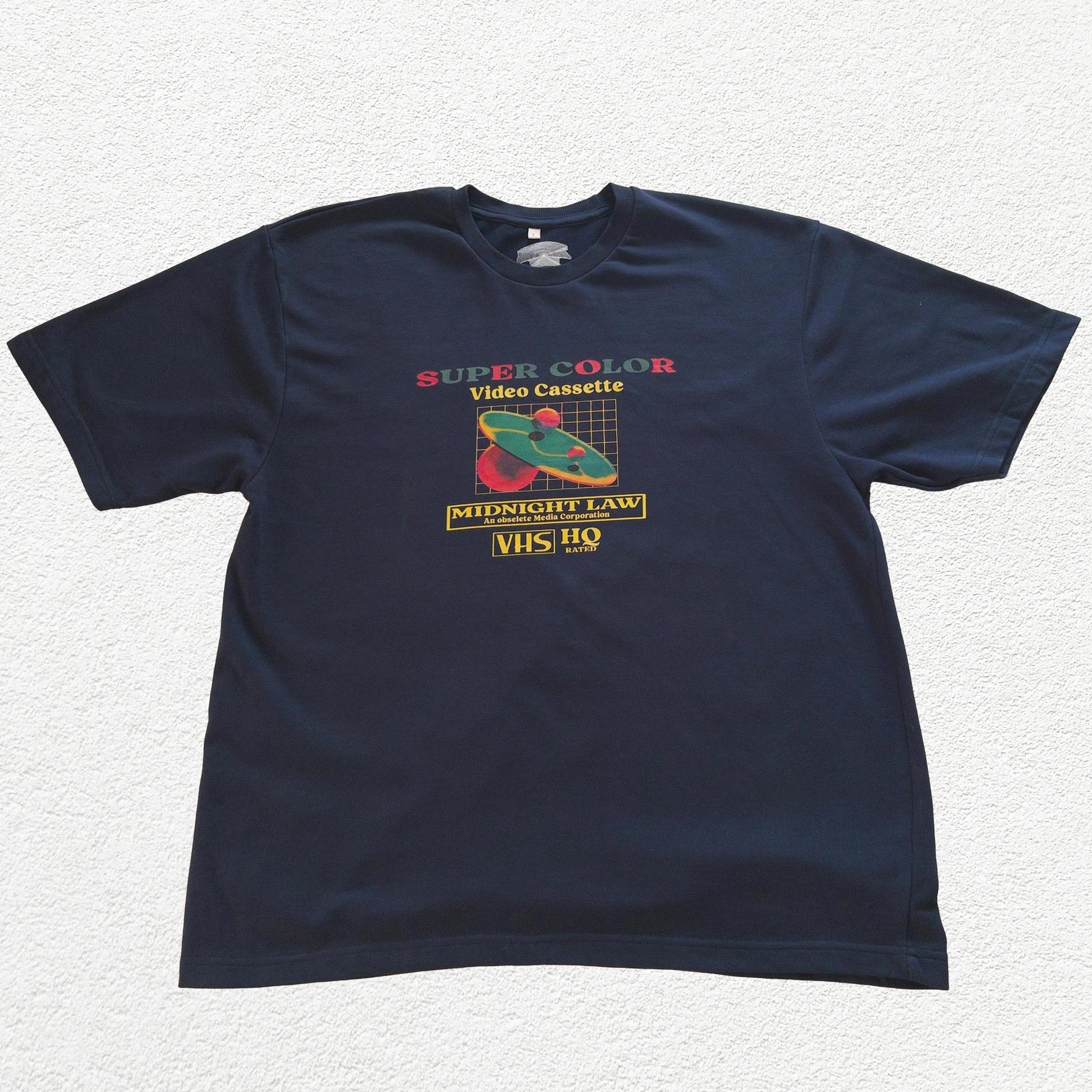 80s VHS Heavyweight Oversized T-Shirt - 280 GSM Midnight LAW