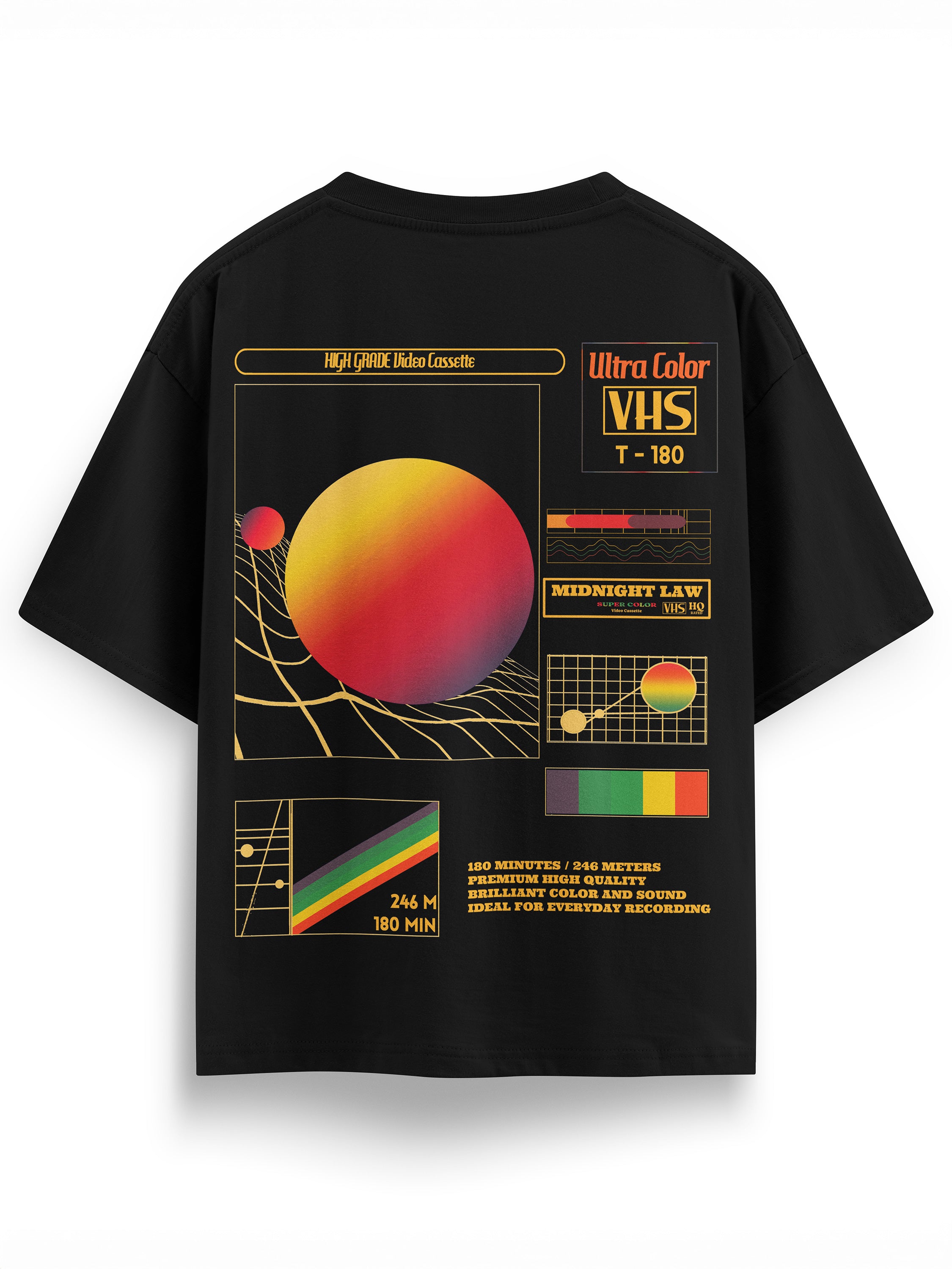 VHS Heavyweight Oversized T-Shirt - 280 GSM Midnight LAW