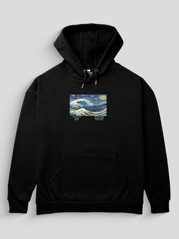[Black / XL] Starry Wave Heavyweight Hoodie [Unisex] - 400 GSM