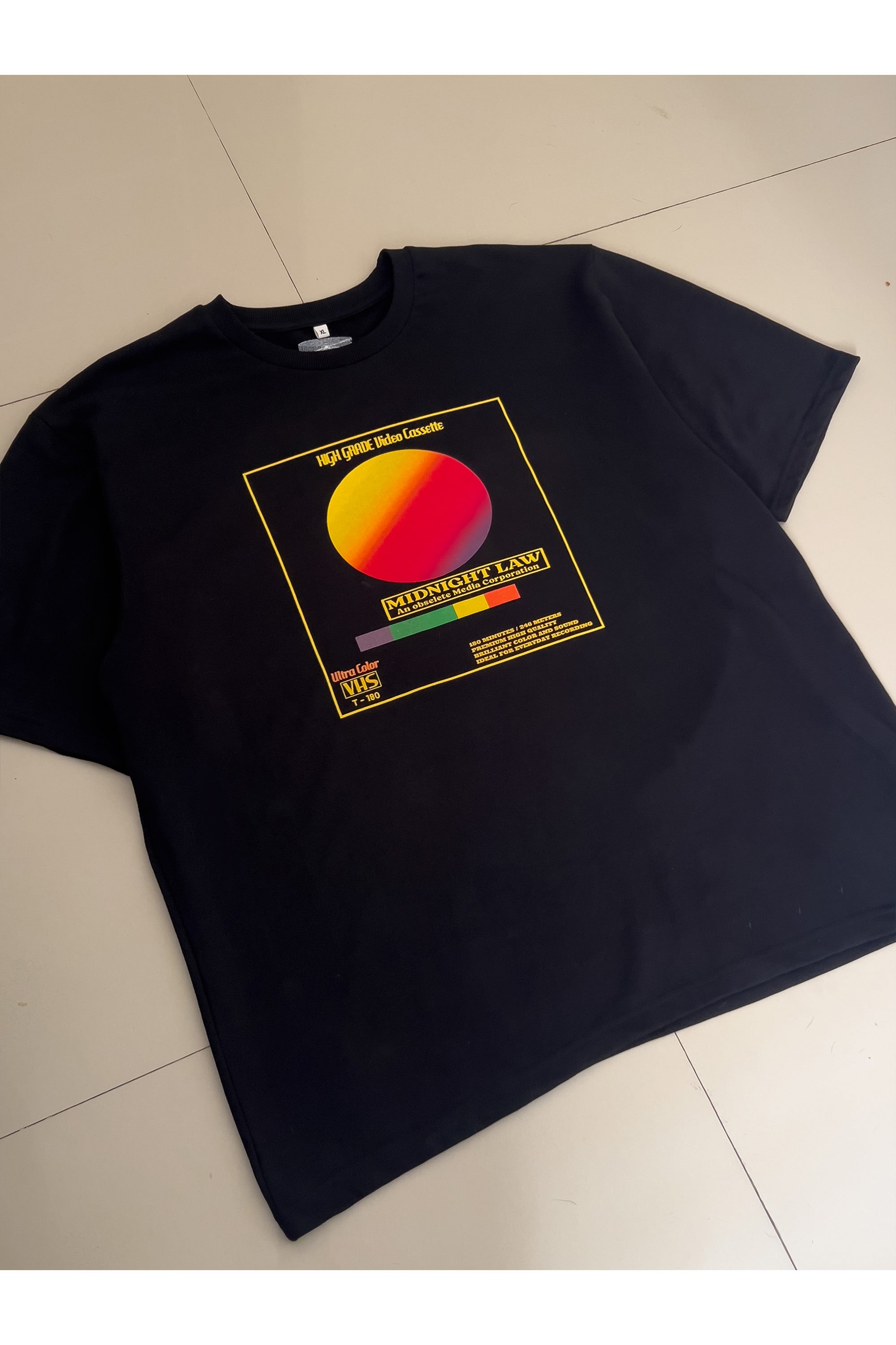 VHS Heavyweight Oversized T-Shirt - 280 GSM Midnight LAW