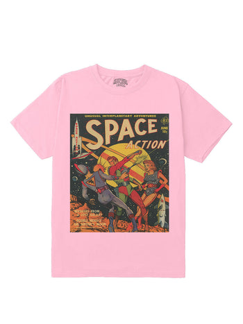 [Pink / M] Space Action Regular Fit T-Shirt