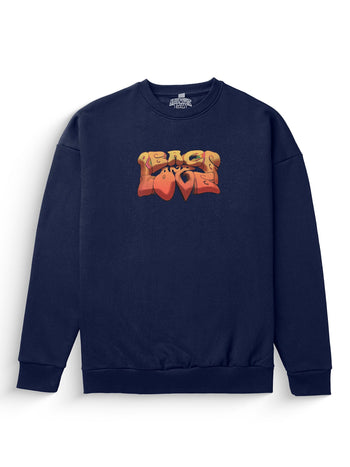Peace & Love Heavyweight Sweatshirt [Unisex] - 400 GSM-Far Out 60s Collection featuring t-shirts, oversized t-shirts, hoodies, and sweatshirts with retro designs, capturing the bold and vibrant spirit of the 1960s