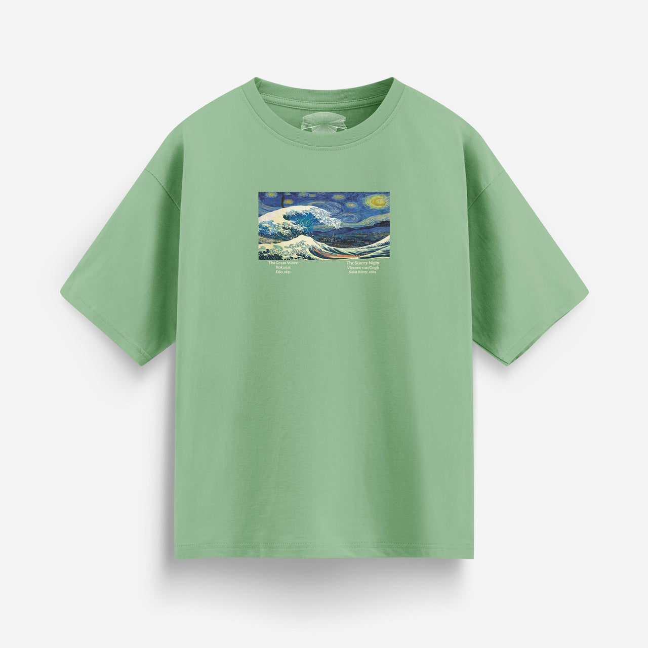 [Sage / XS] Starry Wave Oversized T-Shirt