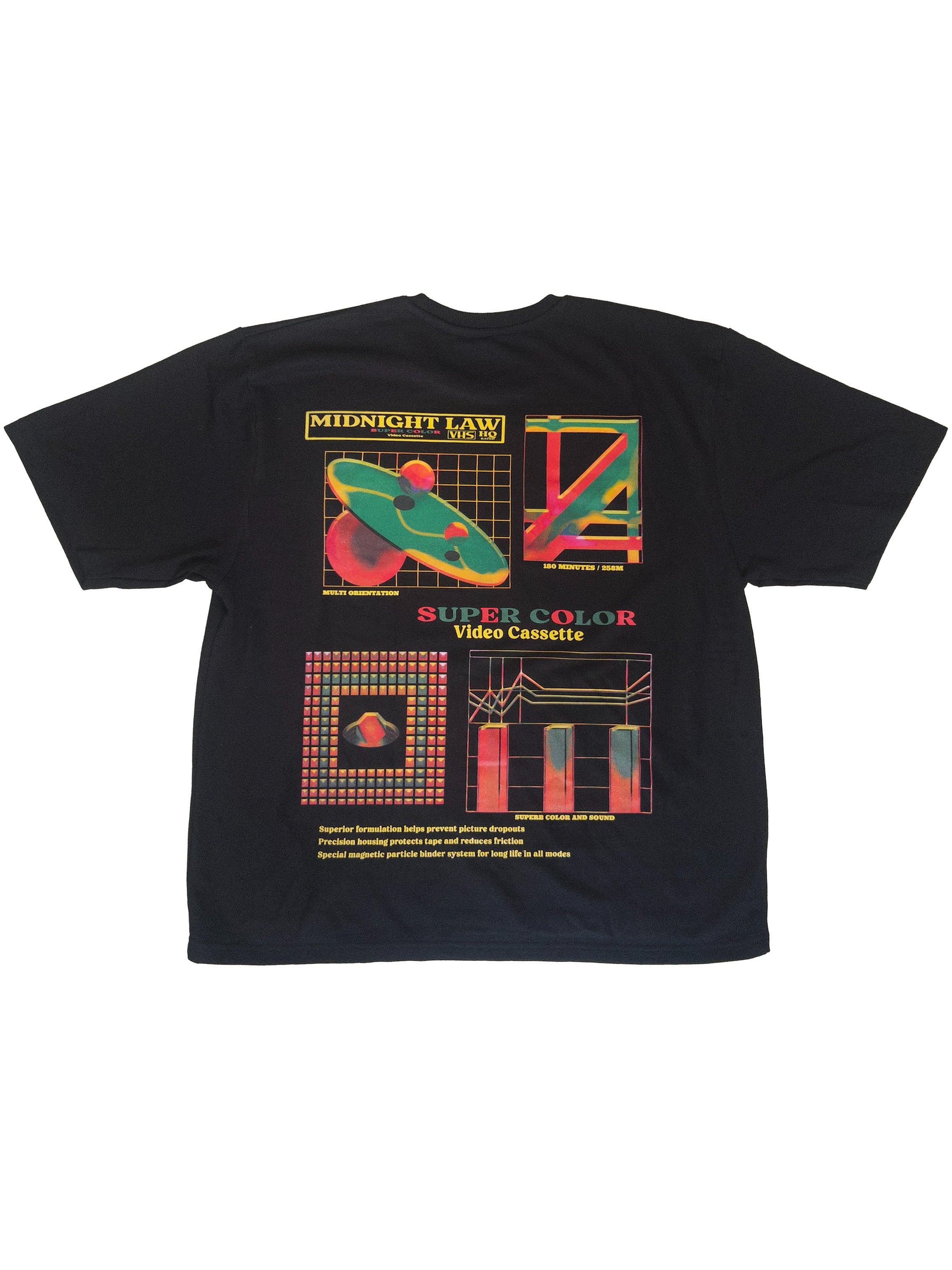 80s VHS Heavyweight Oversized T-Shirt - 280 GSM Midnight LAW